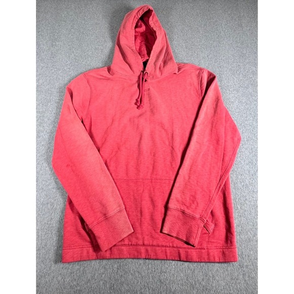 J. Crew Other - J.Crew Vintage Fleece Hoodie Men's Large Red 100% Cotton Pullover Reverse Weave